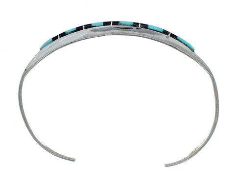 Navajo Multicolor Inlay Sterling Silver Cuff Bracelet NX11600
